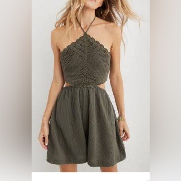 aerie Dresses & Skirts - Aerie Crochet Cutout Mini Dress - Size XL